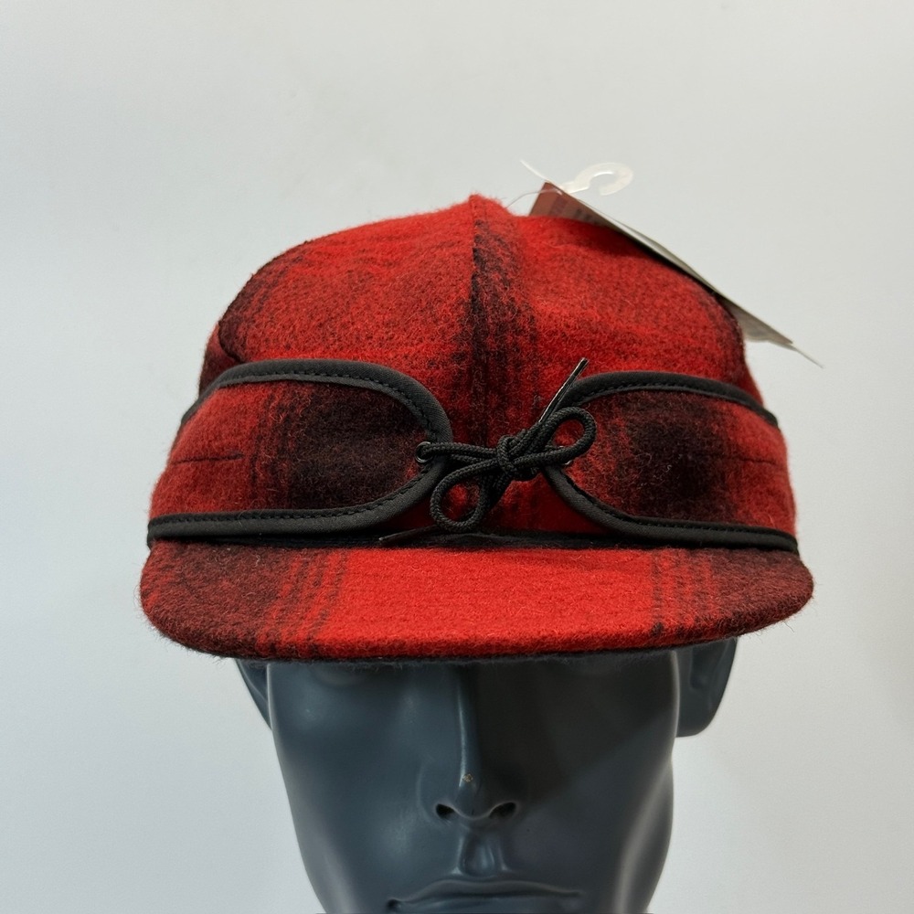 Stormy Kromer Original Cap 7 1/4 Red Buffalo Plaid Wool Insulated Trapper Hat